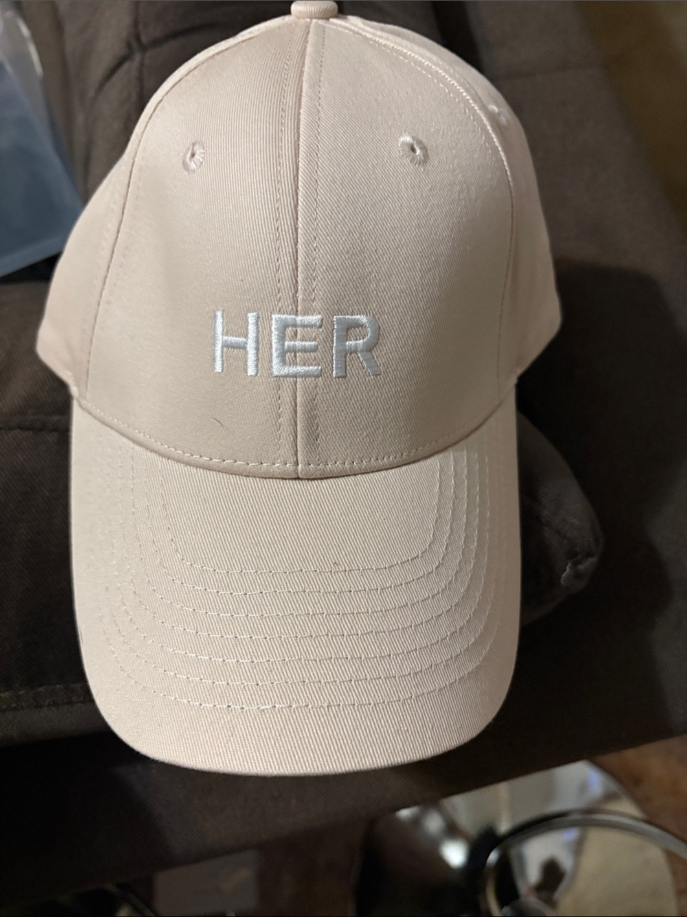 Burberry Pink "HER" Embroidered Baseball Cap